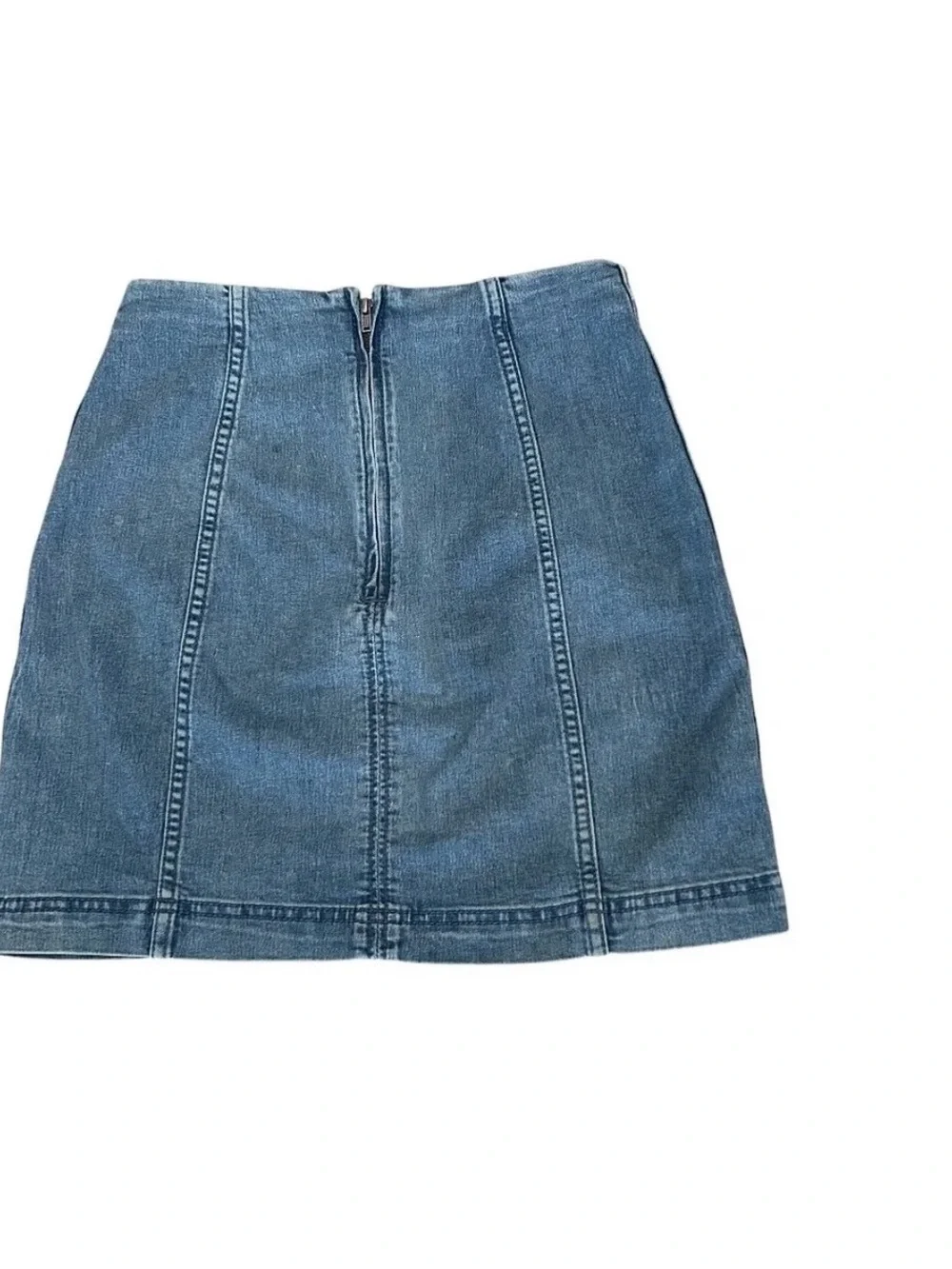 Free People Blue Denim High-Rise Mini Skirt